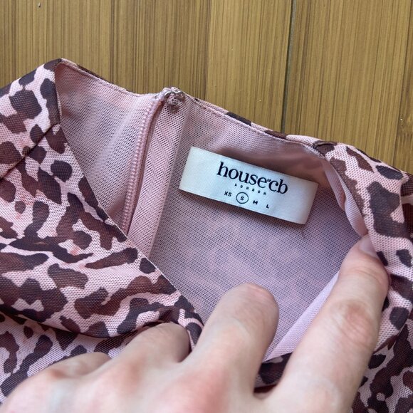 House of CB Pink animal print fitted maxi dress - small - Picture 5 of 6